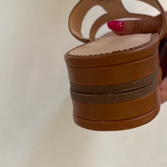 J. Crew || Hazel Leather Cutout Sandals Brown Tan 10 - Picture 8 of 8